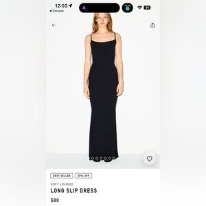 SKIMS Black Maxi Slip Dress